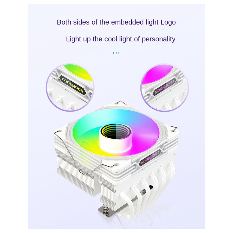 T600 CPU Cooler Six Copper Tube Radiator Desktop Temperature Control High Performance Down Pressure Fan CPU Radiator. 