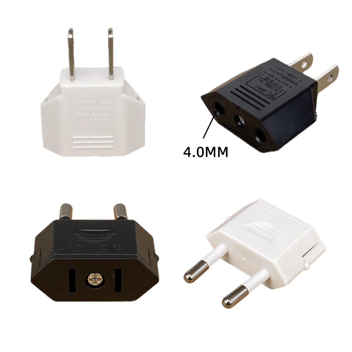 Euro Plug Adapter Power Converter JP CN US To EU Sockets Type C Plug Adapter US To EU AC Electrical Adapters 2 Round AC Outlet