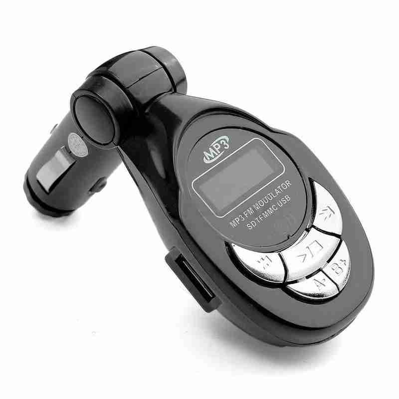 Wireless Handsfree Bluetooth FM Tran_s_mitter Black Modulator USB Car Kit MP3 Player Flash Drive 3.5mm Audio Interface. 