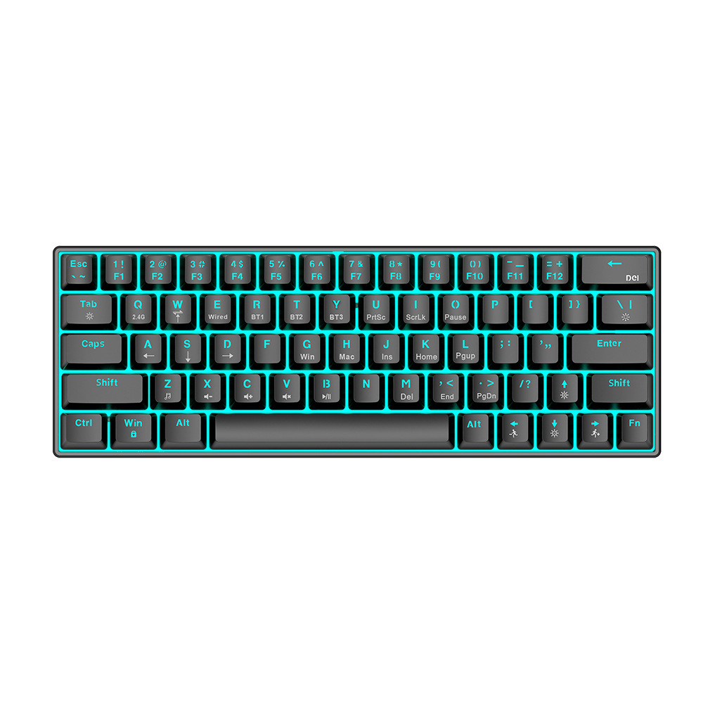 T-WOLF New T60 Mechanical Keyboard TYPEC port key line separation mixed light gaming co-branded model factory source. 
