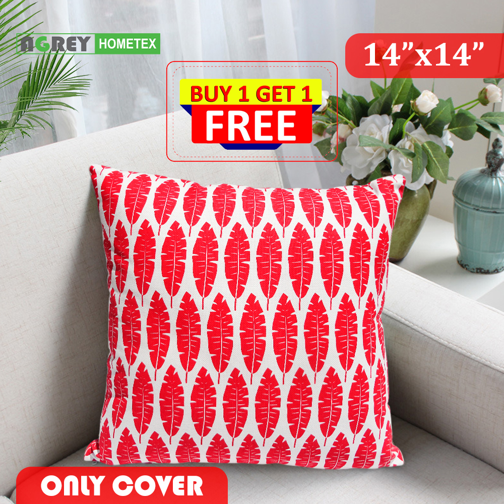 Cotton Cushion Cover_Red _(14"x14")