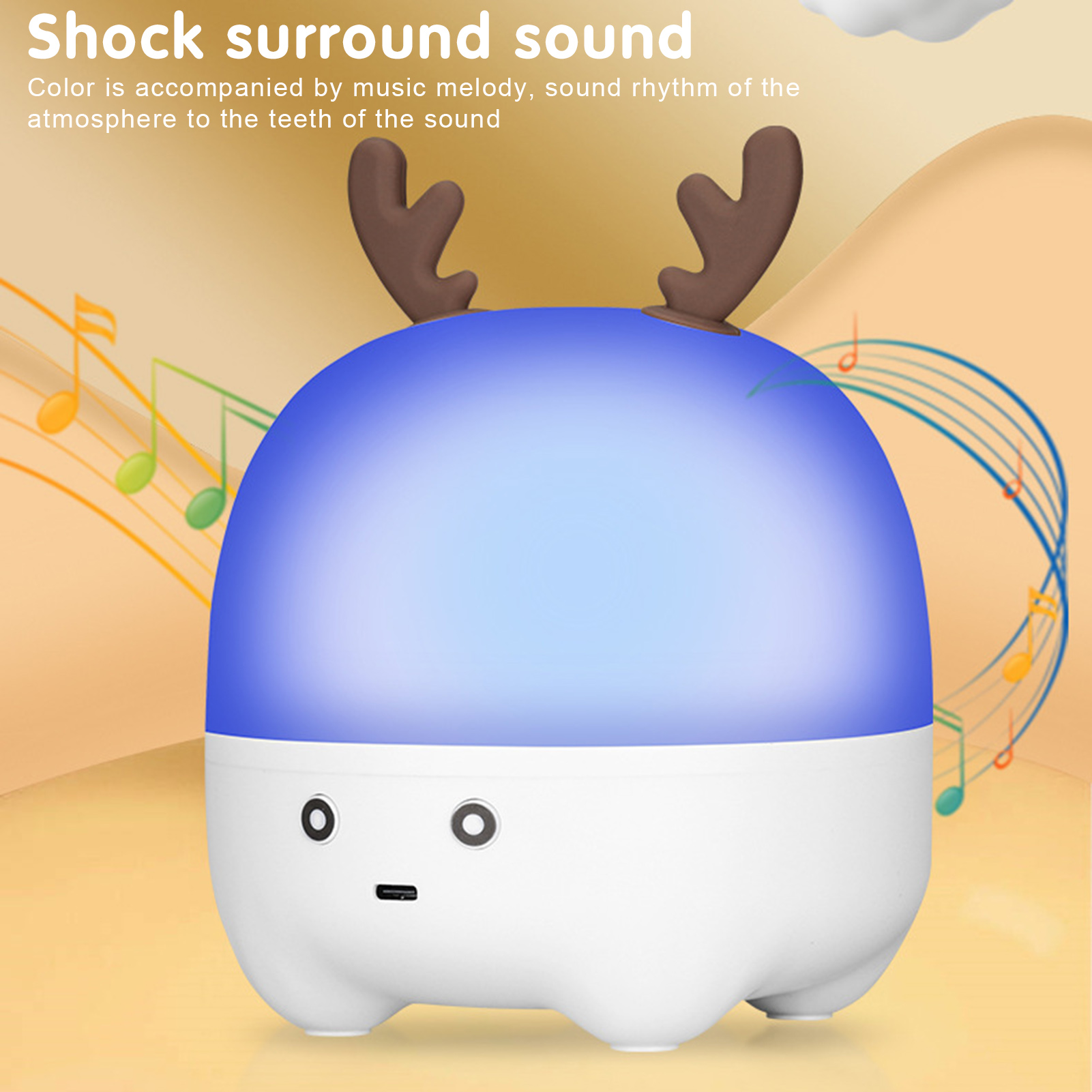 Sound Box 3D Surround Sound Cartoon Deer Bluetooth-compatible5.0 Multifunctional Sound Box. 