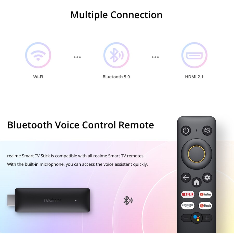Global Version realme 4K TV Stick 2GB 8GB ARM Cortex A53 Quad Core Bluetooth 5.0 HDMI 2.1 Smart TV Stick 4kp60. 