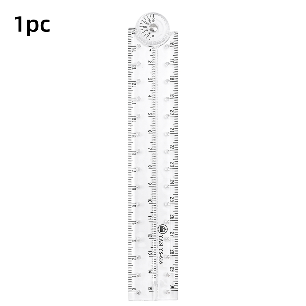 1/3/5pcs 30cm Acrylic Foldable Ruler Multifunctional Students Stationery Measuring Ruler Drawing Geometry Protractor Ruler Supplies