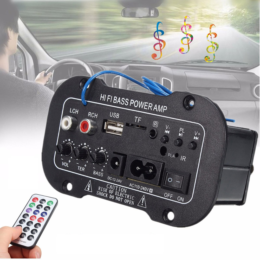 【COD】220V Car Bluetooth Amplifier 2.1 Hi-Fi Bass Power AMP Mini Car Amplifier Radio Audio Digital Amplifier Support USB TF Remote Control