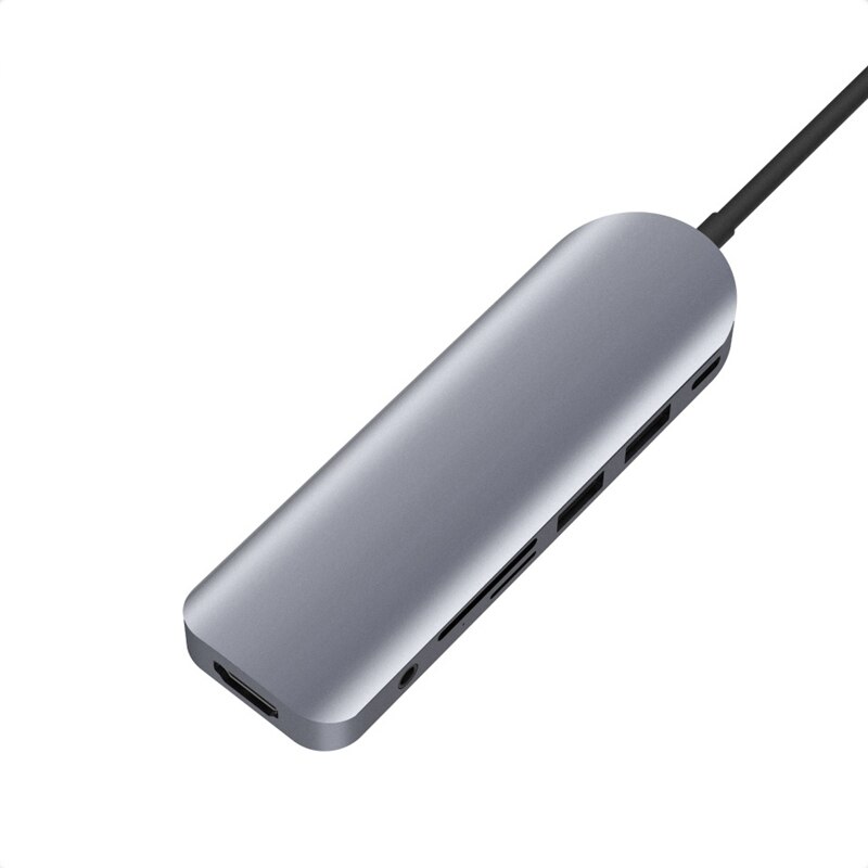 【happy one】USB C Hub 7-In-1 Type C Adapter with 4K HDMI PD Charging USB 3.0 SD/TF 3.5mm Ports for Surface Dell HP. 