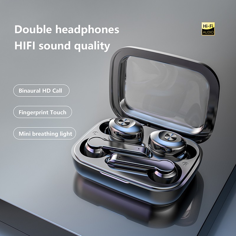 Tinzzi TWS Wilreless Bluetooth5.3 Earbuds Waterproof Sport Gaming Noise Cancelling Headphones Touch Control Handfree Call Earphones Type-C Interface with Charging Case. 