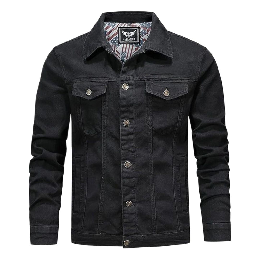 Stretch denim jacket for men stylish | Export quality denim jacket for men black | Jacket for men denim black - winter collection for men denim jacket. 