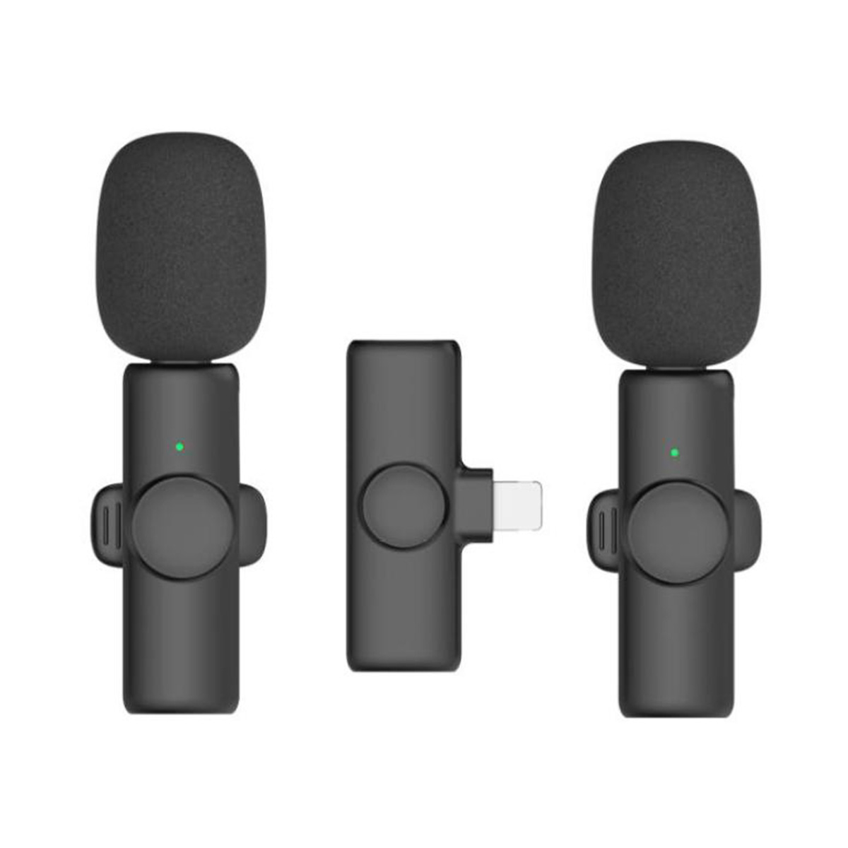 K9 Type-C Double Wireless Lavalier Microphone 2 in 1 Lapel Microphone (2 Pcs) Mic with Lightning Adapter Converter For iP Type C Earphone Jack Mobile USB-C for Recordin YouTube TikTok Facebook Live Stream. 