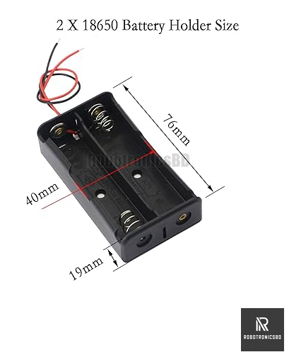 2S 18650 Li-ion Battery Holder Case for 3.7V Battery 2 cell. 
