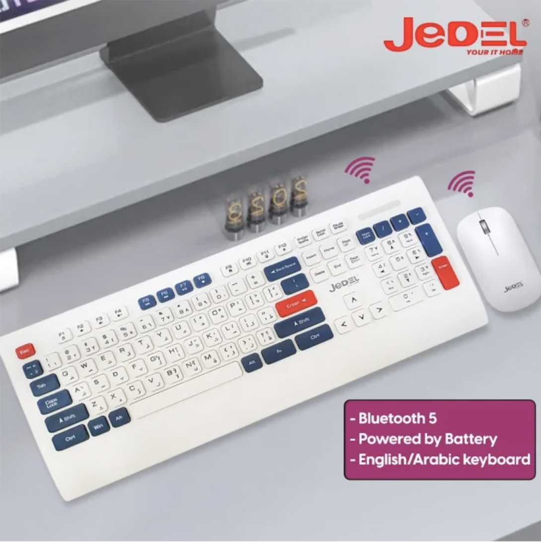 JEDEL-WS671 Wireless Keyboard and Mouse Combo For Better Typing (English). 