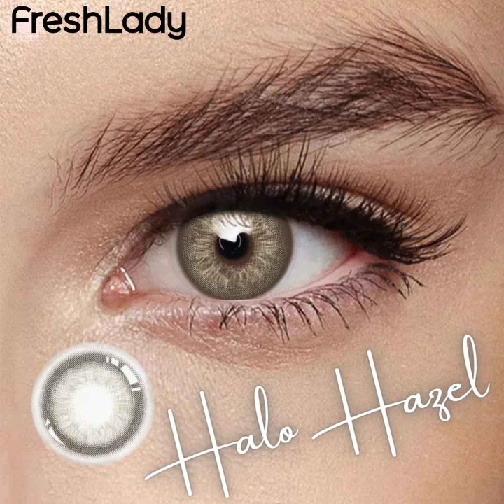New Freshlady Halo Hazel Color Contact Lens With Regular Kit Box For Men & Women/Unisex.New Fashion Eye Exclusive. Freshlady Angelic Glow Series. #halo.hazel. 