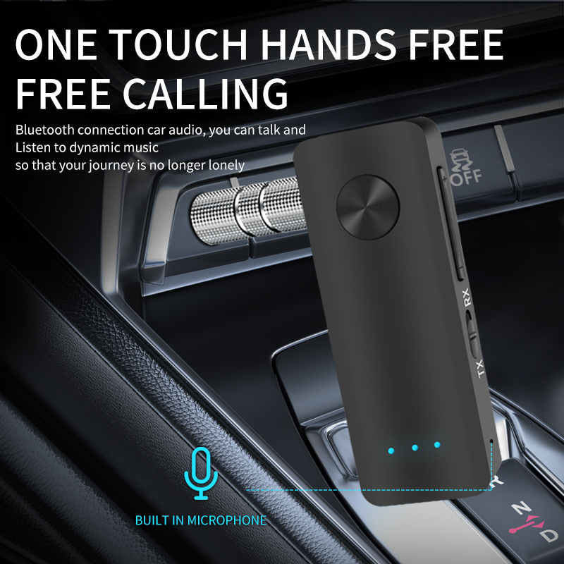 2 In 1 Bluetooth 5.4 Audio Receiver Transmitter Hifi Stereo Wireless Adapter 3.5MM AUX With Mic For Car Airplane TV PC Speaker. 