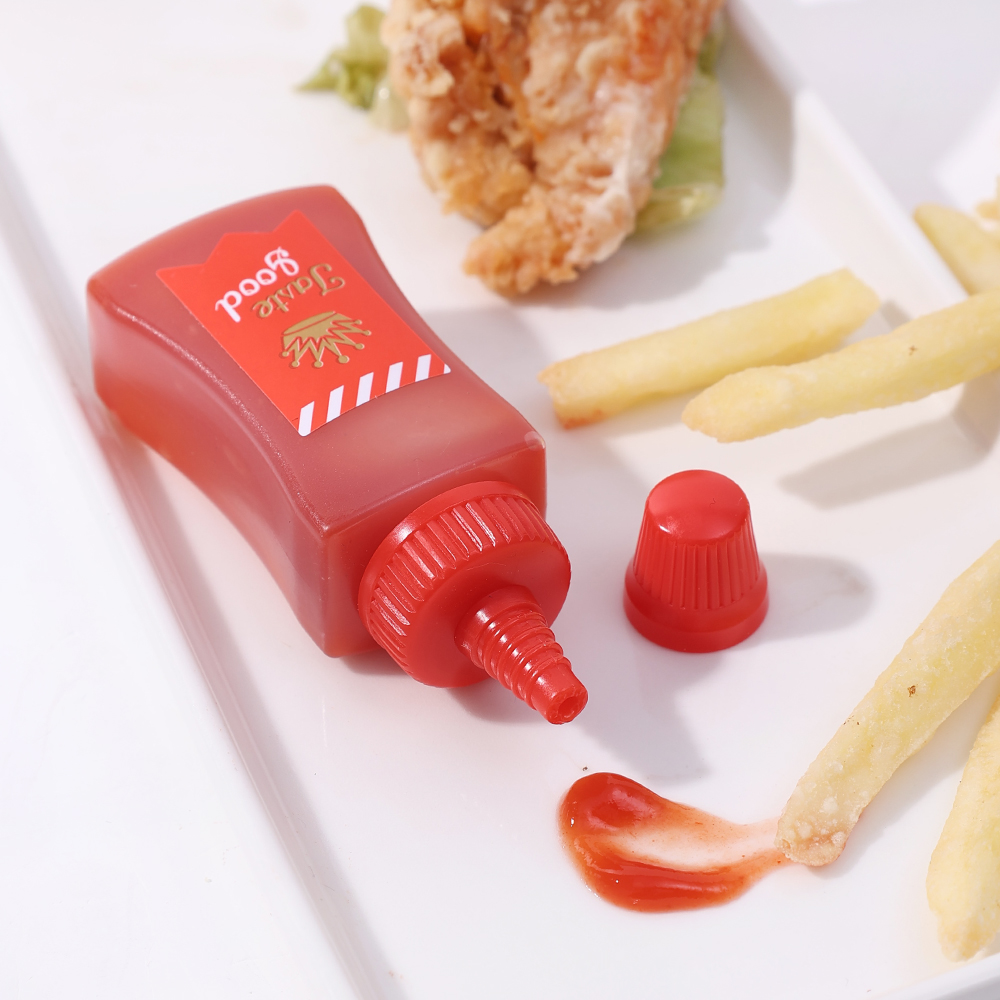 (New)2Pc/and Portable Mini cute queeze oy auce Ketchup Bottup Box Container Cartoon Platic Lunch Box alad Boots Acceorie. 