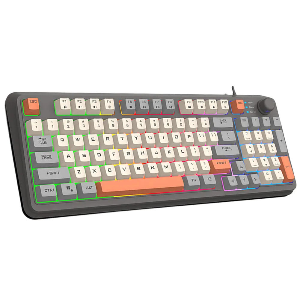 K82 Gaming Keyboard 94 Keys Portable Wired Office Keyboard With Colorful RGB Backlight Mechanical Ultra Silence Keyboard Comfortable Typing Experience For Laptop PC Computer. 