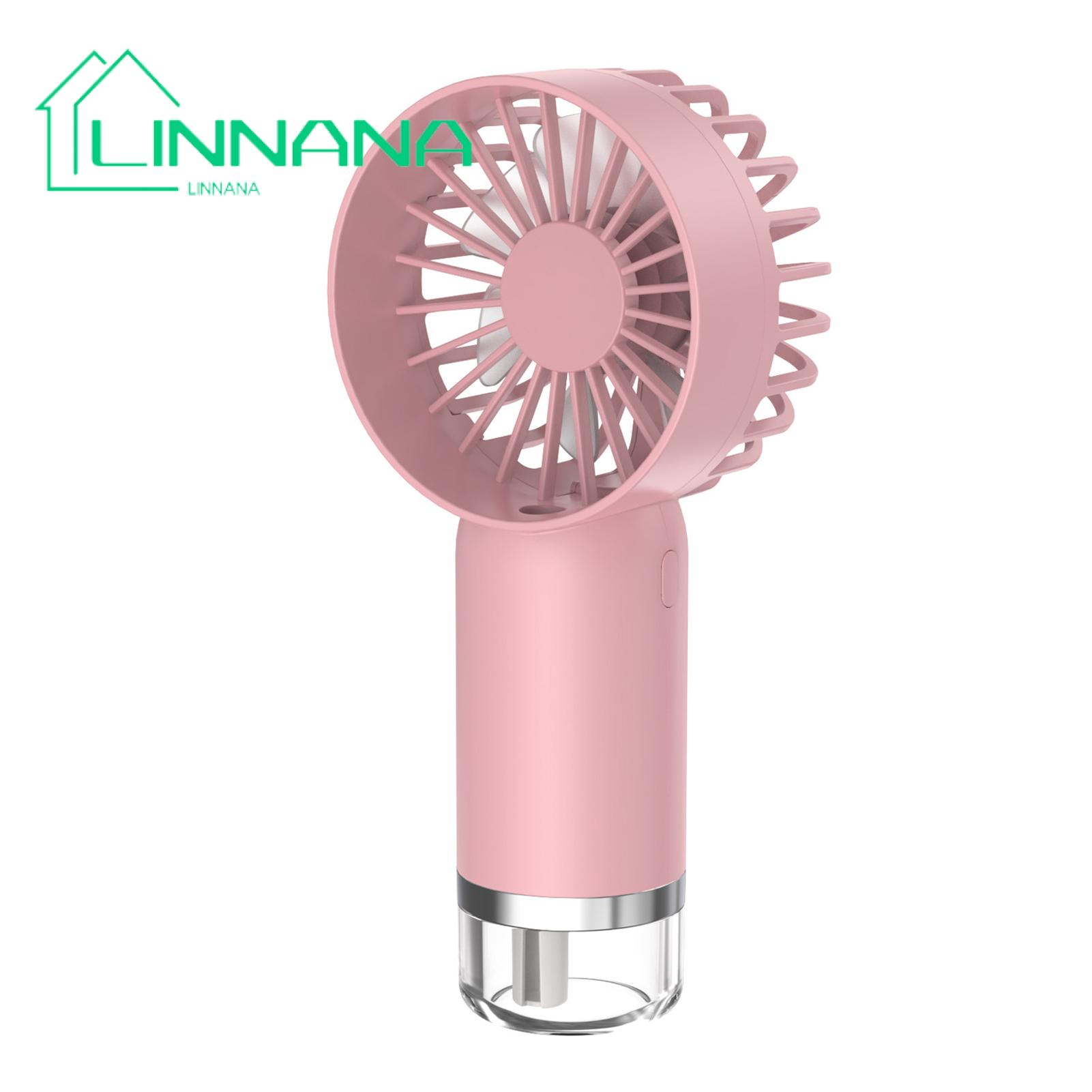 Portable Mist Fan Portable Rechargeable Handheld Fan with 3 Wind Speeds for Personal Cooling Compact Size Low Noise Battery-powered Ideal for Outdoor Misting Fan. 