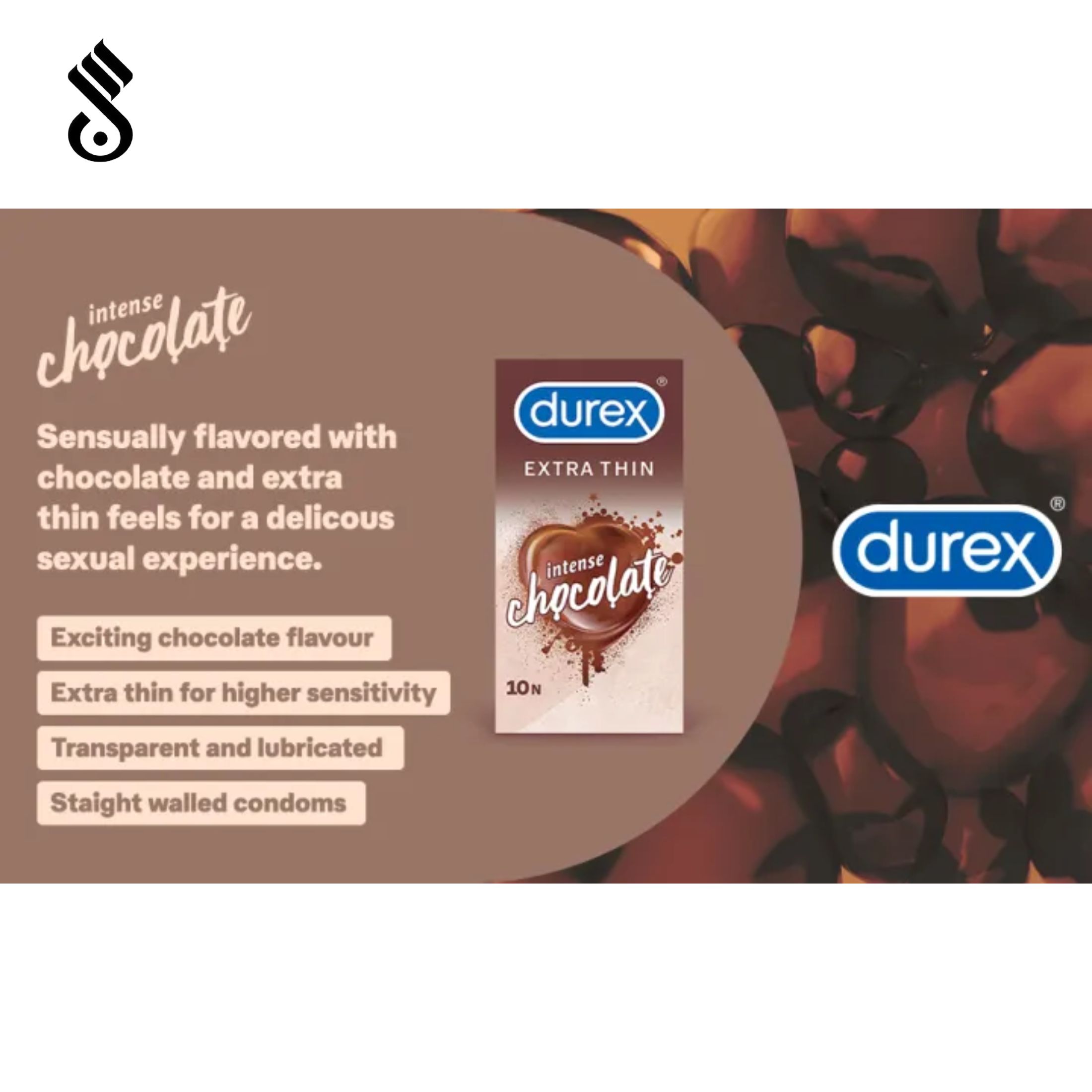 Durex Extra Thin Intense Chocolate Flavored Condom For Men - 10pcs. 