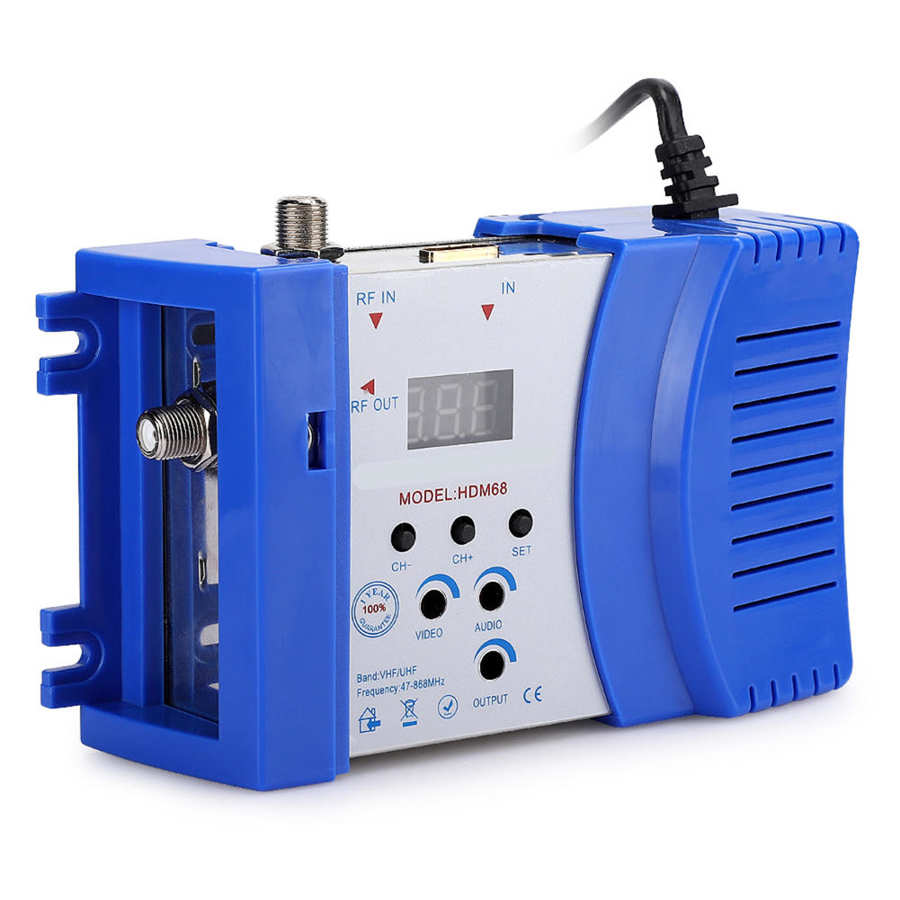 Modulator RF kompatybilny z modulatorem HDM68 VHF / UHF AV do RF konwerter komputerowy część PAL / NTSC TV standardowy Format EU Plug