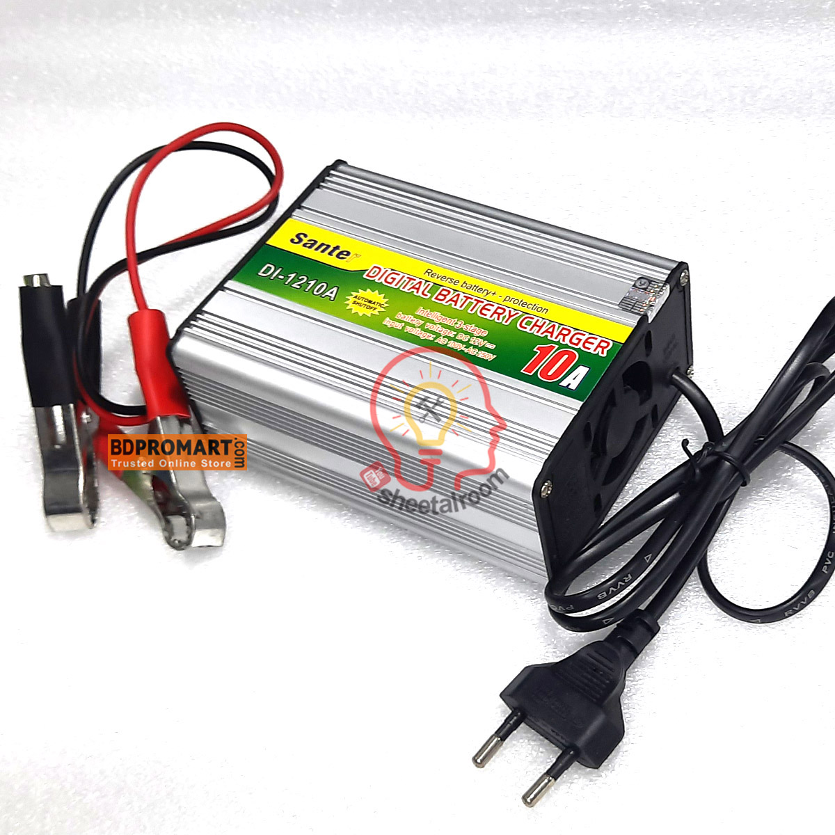 12v 10A Digital Battery Charger Full Auto & Digital Display For 12v 10A to 120A IPS Battery, Dry Battery, acid Battery, Solar Battery. 