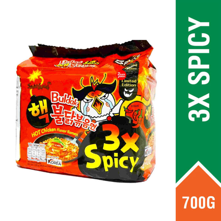 SAMYAN_G Korean-Ramen 3X Spicy Ramen 700Gm (Family Pack) Korea