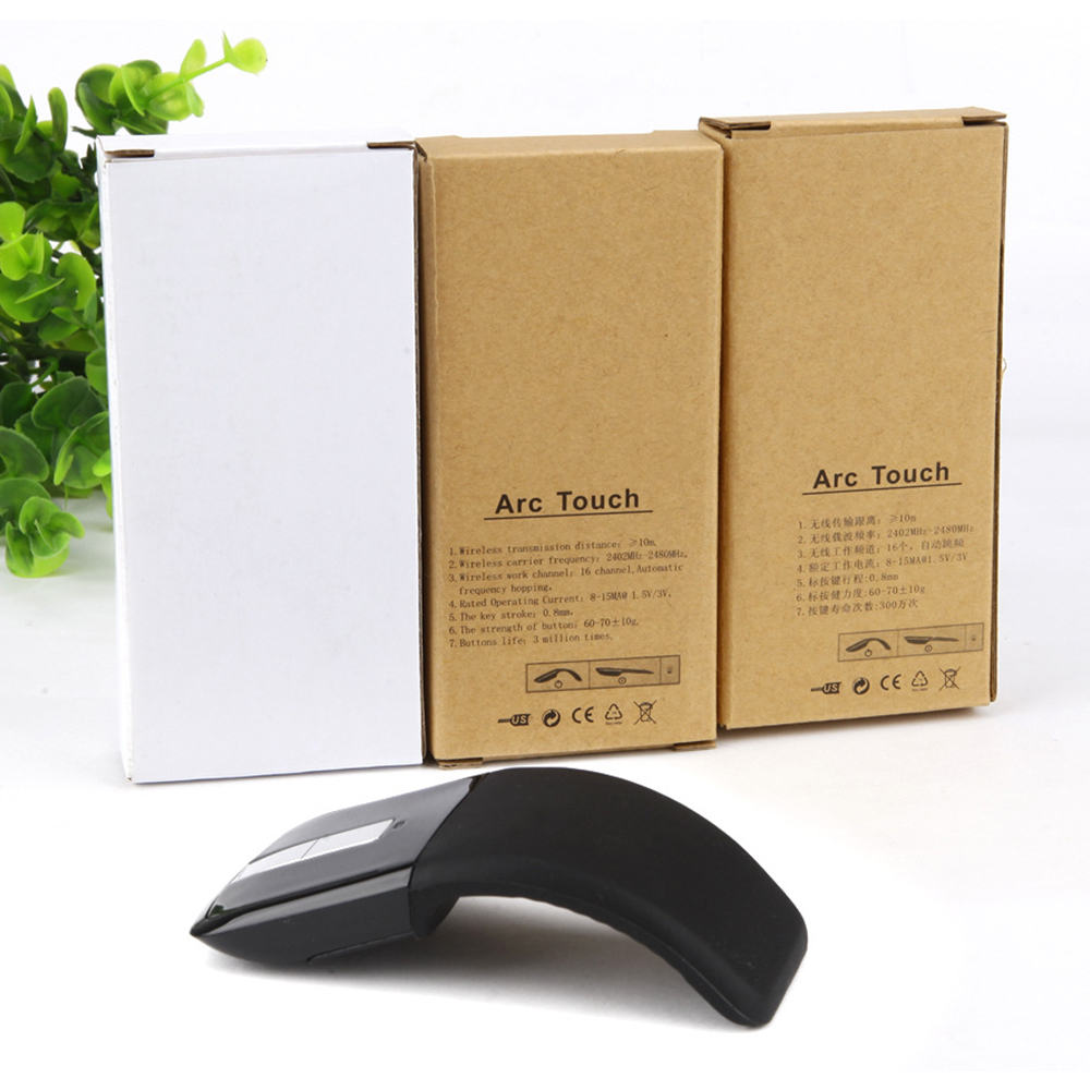 2.4G Wireless Mouse USB Receiver Bending Mouse with USB Arc Mouse with Touch Function Folding Optical Mice for PC Laptop Office. 