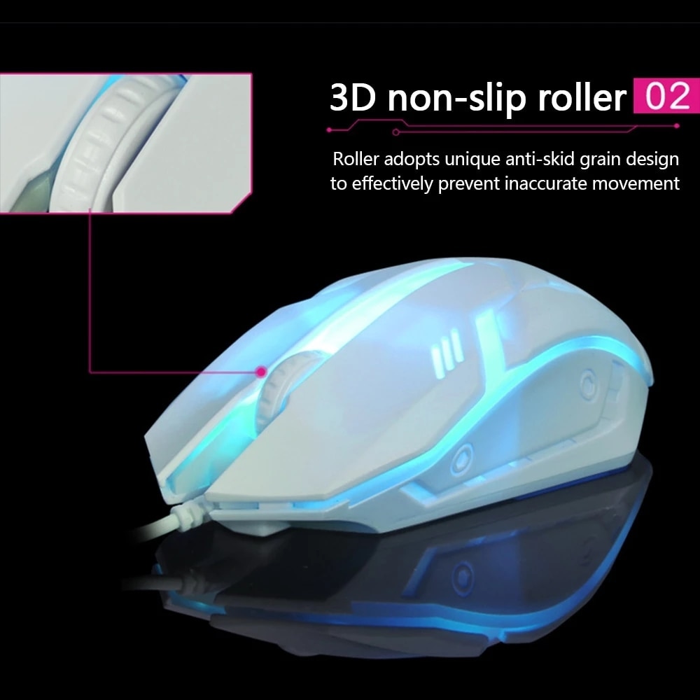 HXSJ Limei S1 E Sports LED Luminous Backlit Wired Mouse USB Wired For Desktop Laptop Mute Office Computer Gaming Mouse. 