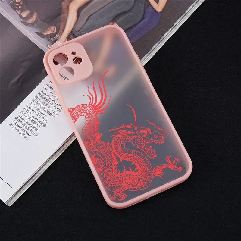 Unique Aesthetic Design Red Dragon Phone Case for iPhone 15 14 13 12 11 Pro Max Mini X XS XR 7 8 Plus SE Soft Bumper Back Cover. 