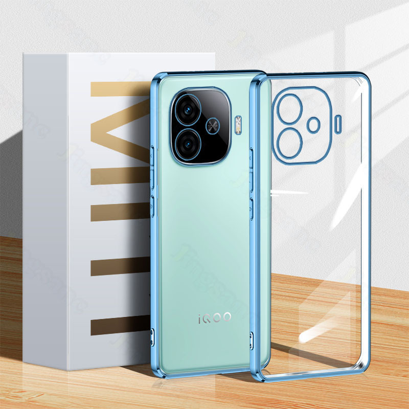 For VIVO IQOO Z9 5G/iQOO Z9 Turbo Phone Case Soft Silicone TPU Electroplating Clear Lens Protection Back Cover A26-1. 