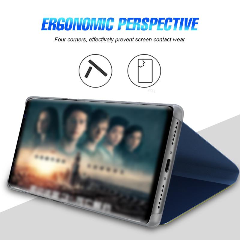 Smart Mirror Flip Phone Case For Samsung Galaxy A30S / Galaxy A50S / Galaxy A50 View PU Leather Stand Protective Cover. 