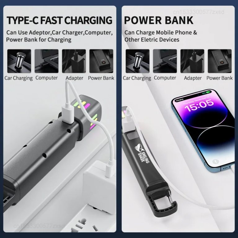 Smiling Shark SD1018 LED Torch Light 12000mAh Battery. 
