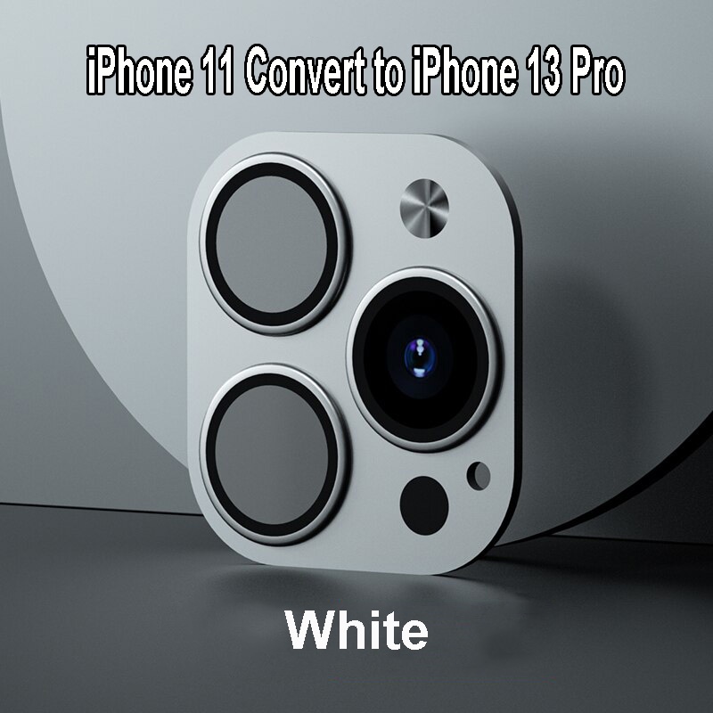 Modified Lens for iPhone 11 Change to 13 Pro Triple Camera Design Modify Tool HD Camera Lens Tempered Glass + Metal Protector