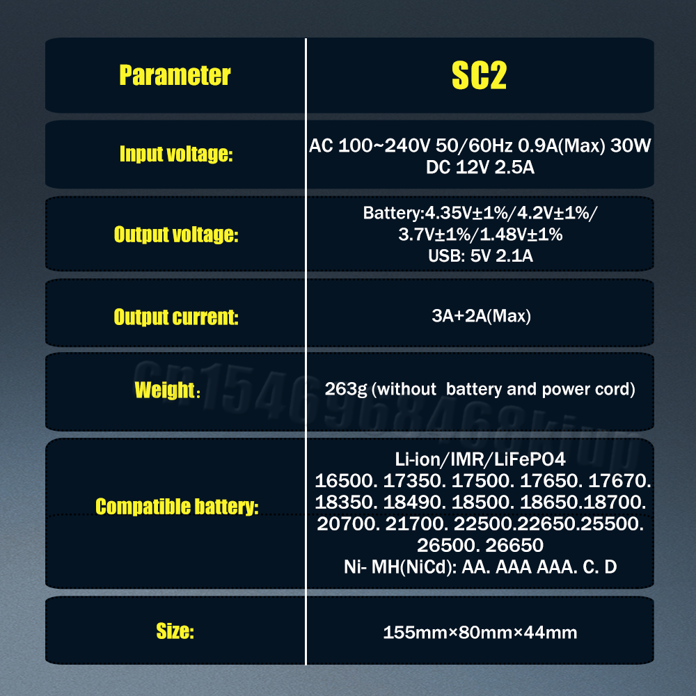 100% New Original Nitecore SC2 Intelligent Faster Charging Charger With LCD Display For IMR Li-ion 18650 14450 16340 AA Battery. 