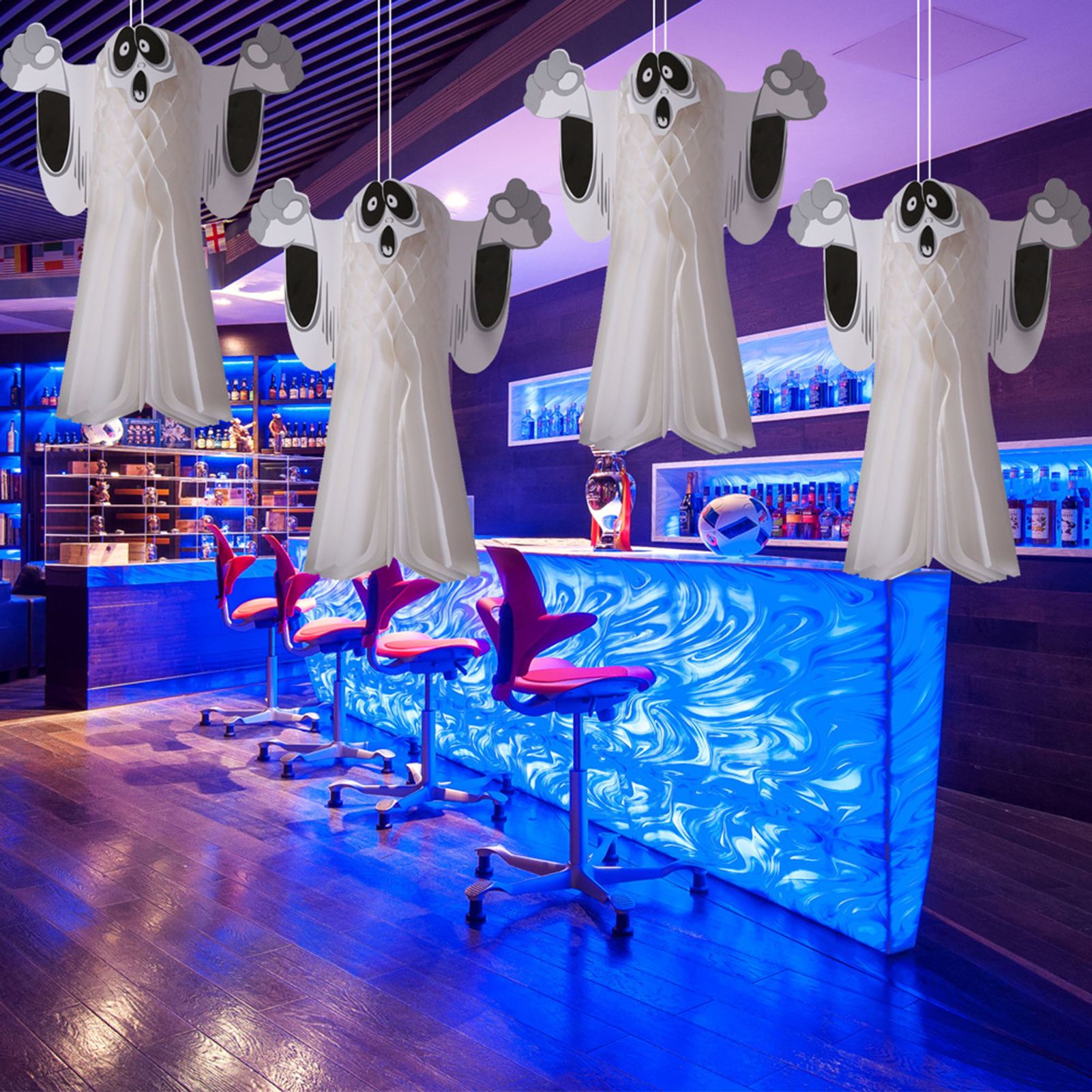 Paper Ghost Lantern Folding Ghost Festival Paper Lantern Ghost Windsock. 