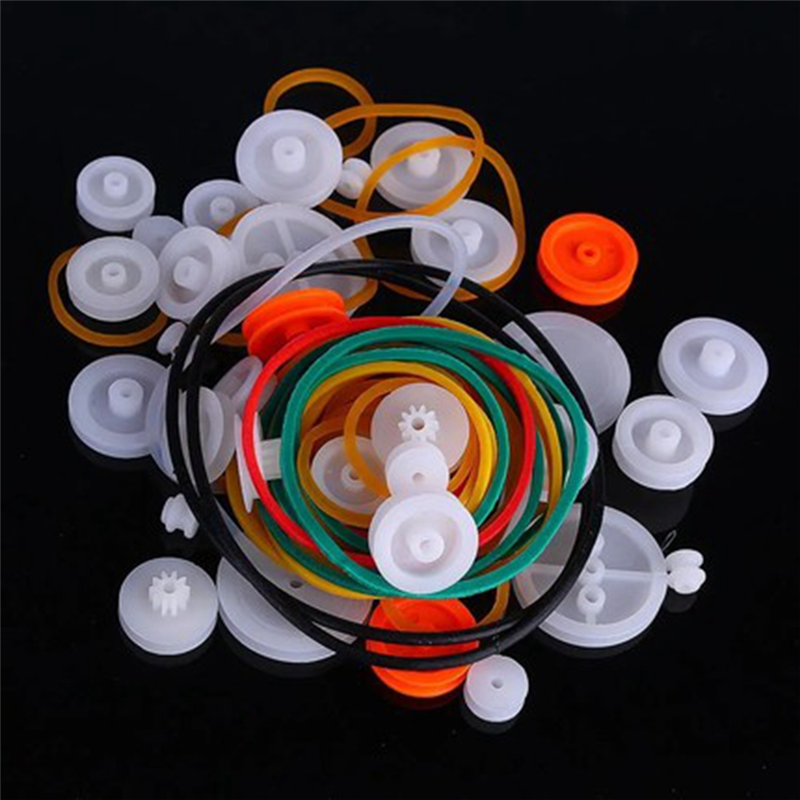 84Pcs Transmission Belt ABS Belt Drive Round Belt Pulley Rubber Band Combination Set Stretchable Engine Drive Round Belt. 