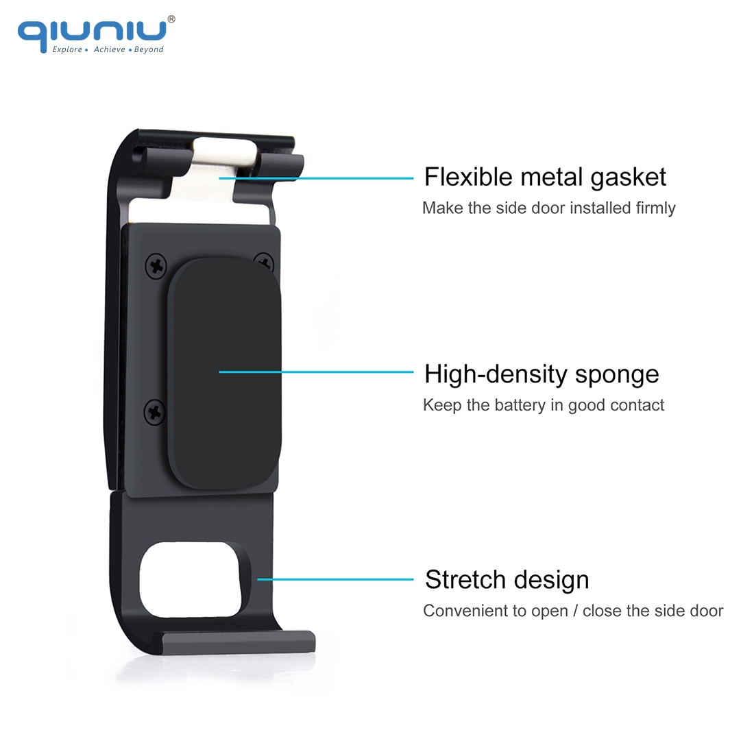 Battery Side Cover for GoPro Hero 8 Black Removable Aluminum Replacement Type-C Charging Battery Door for Go Pro 8 Accessories. 