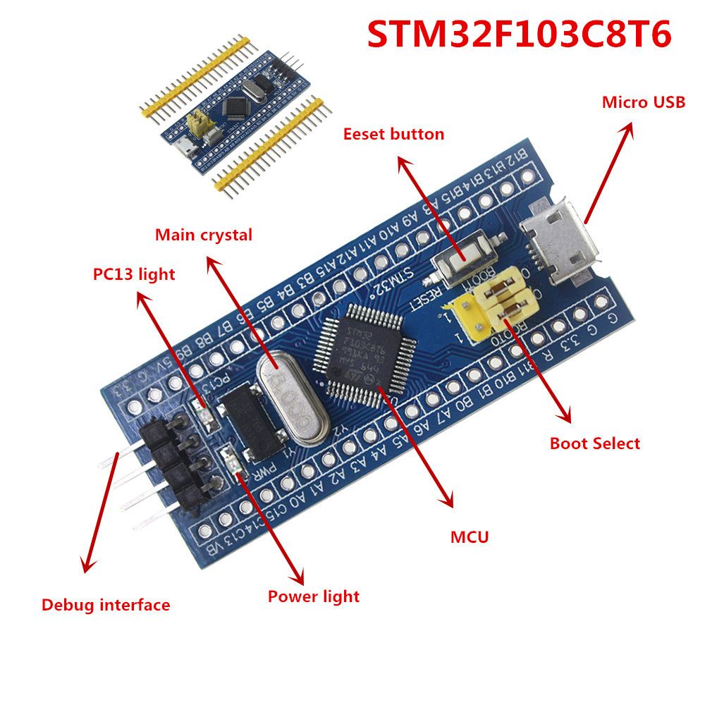 STM32F103C8T6 ARM STM32 Minimum System Development Board Module For Arduino CS32F103C8T6 Electronics Circuitry & Parts. 