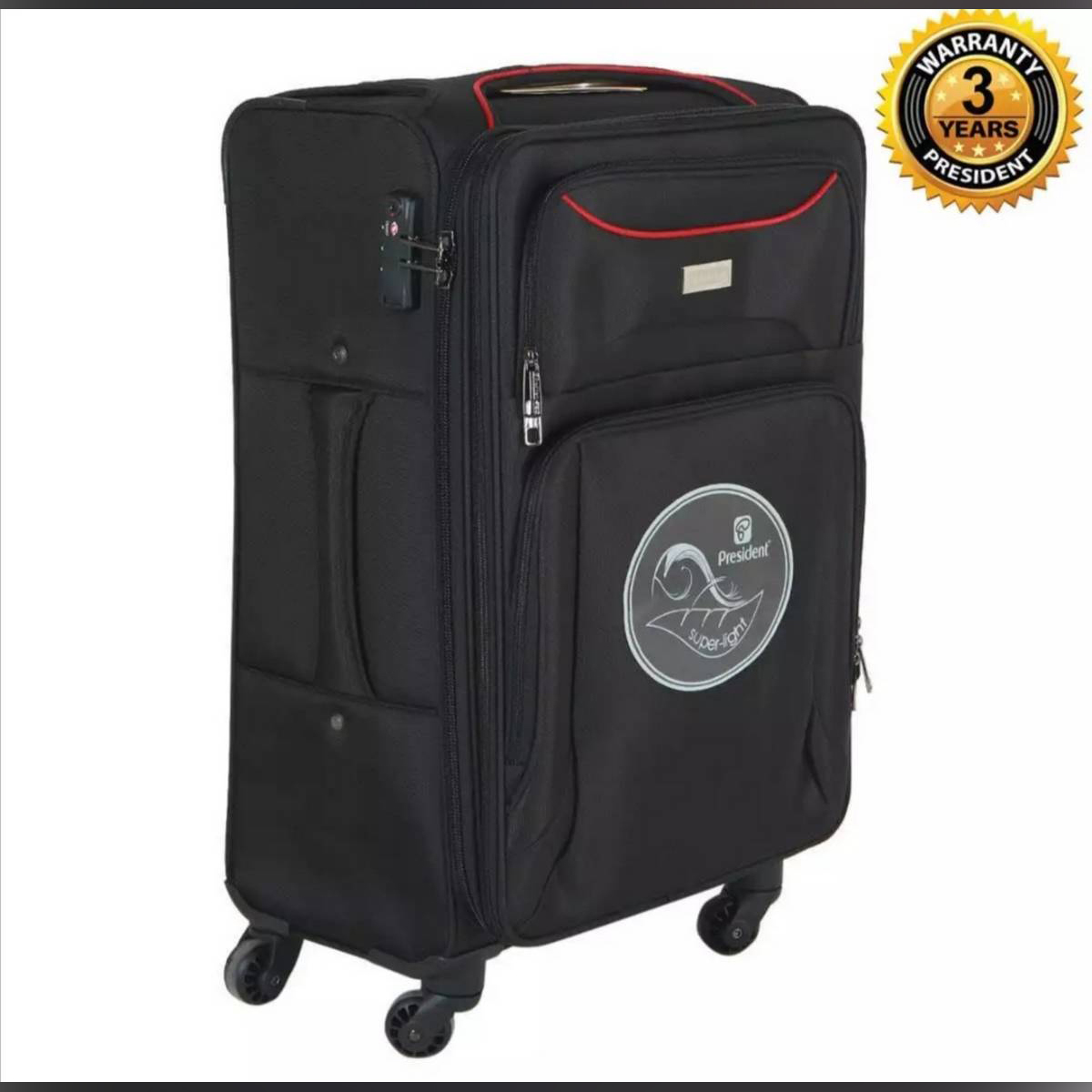 President Family Size Trolley Case with high quality nylon fabric and  zipper waterproof and washing useful use of large capacity for all unisex  size