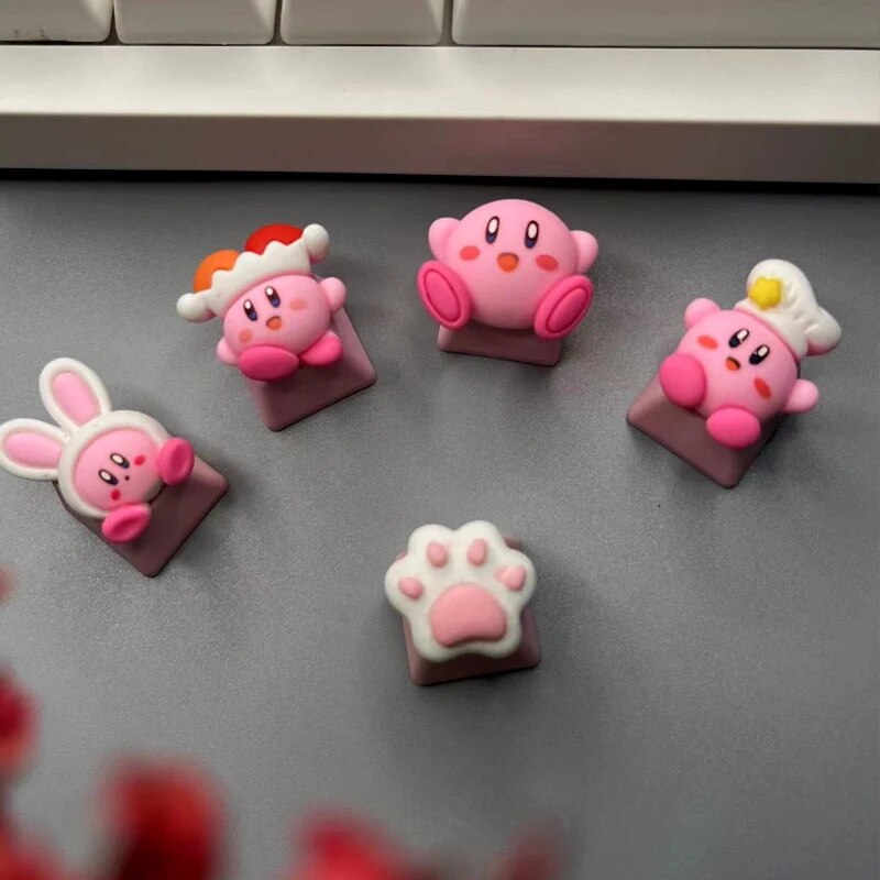1PC/4pcs DIY Handmade Customization Cute Pink Keycaps Cartoon Anime Girl Fans OEM R4 Cross Axis Game Mechanical Keyboard Keycaps. 