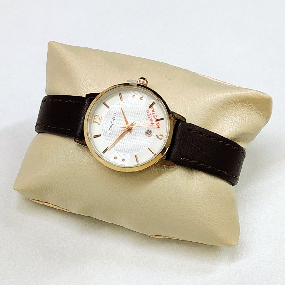 Wrist Watch For Women LONGBO-7390L Premium Quality Waterproof Leather Strap Full Calendar Stylish Attractive Formal Wrist Watch. 