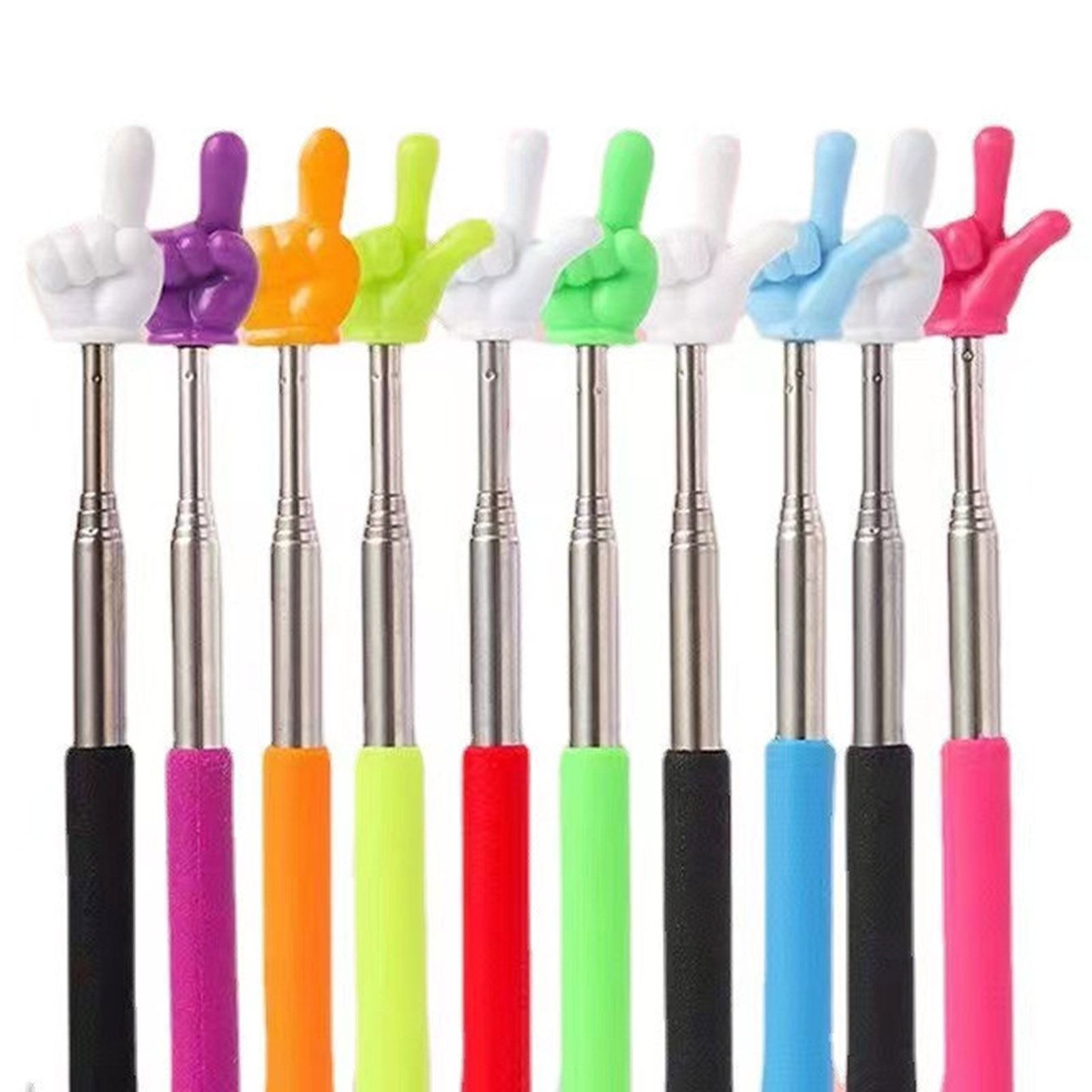 Finger Reading Stick Telescopic Stainless Steel Pointer for Presentations Teaching Lightweight Portable Handheld Presenter Stick Ppt Presentation Pointer. 