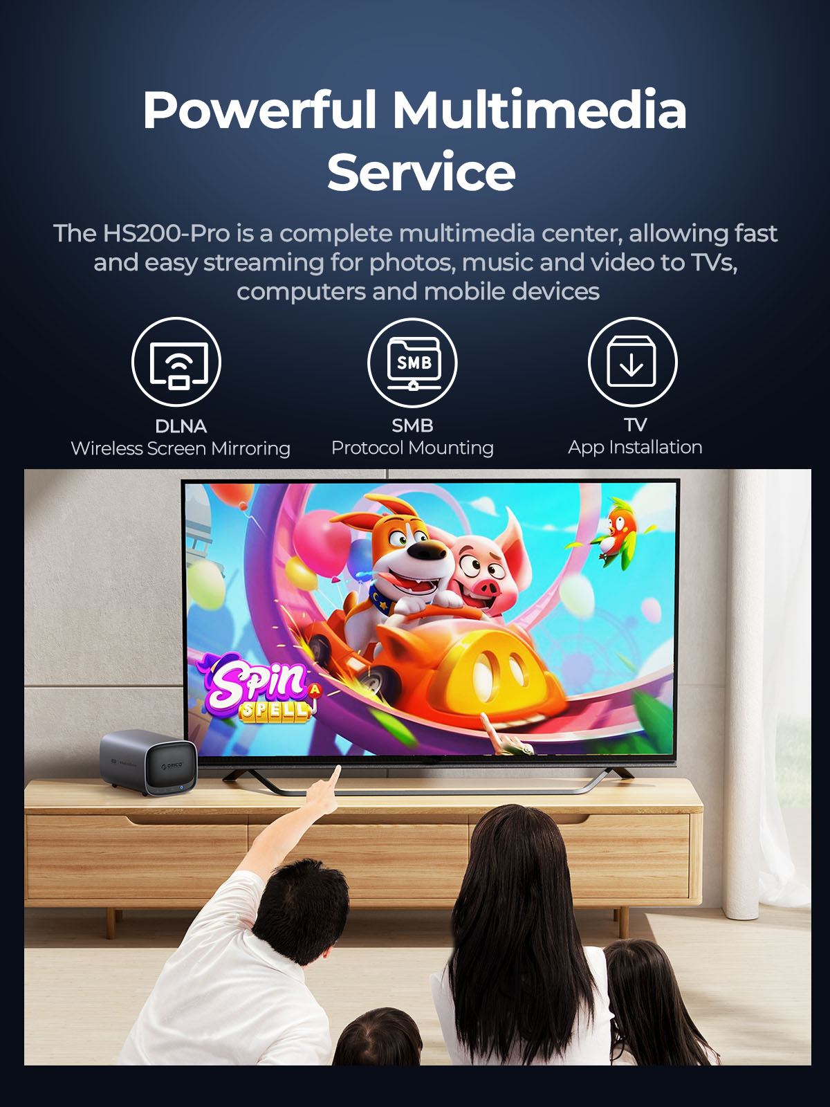 ORICO MetaBox Family Storage 3.5"Type-C Network Attached Storage Support Remote Access Share Data Family Video (Diskless) NAS. 