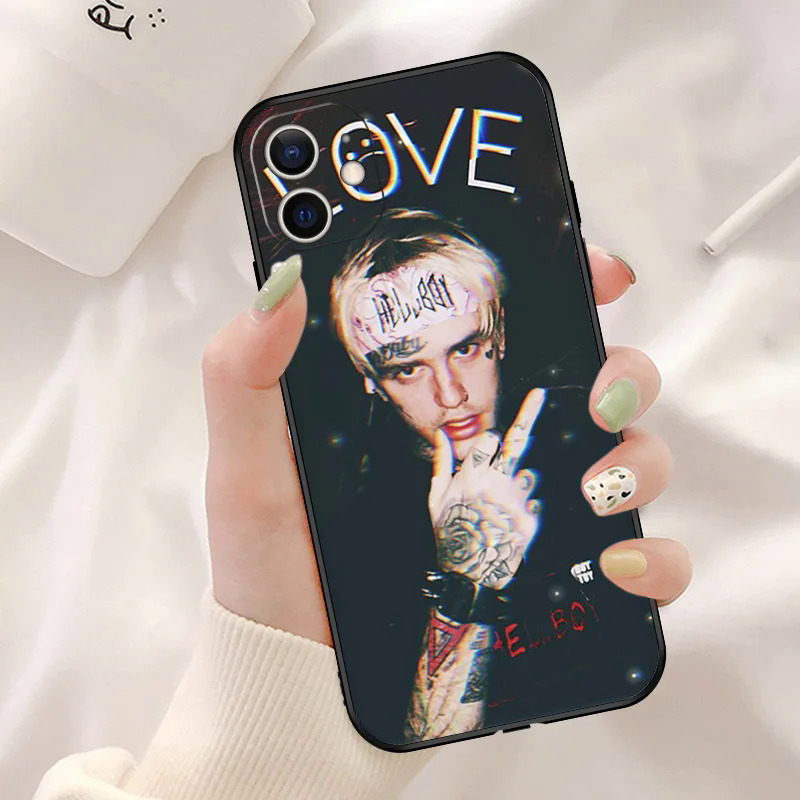 【Pioneer Gong】Black Silicone Lil Peep Phone Case for iphone 14ProMax 13 11 12 Pro XS Max Mini XR SE 2022 8 7 14 Plus X Love Soft Matte Cover. 
