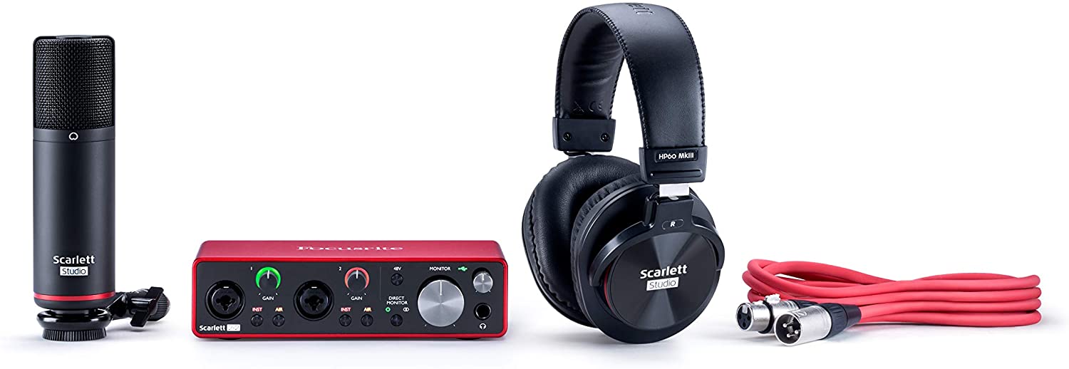 Focusrite Scarlett 2i2 Studio 3rd Gen USB Audio Interface and Recording Bundle. 