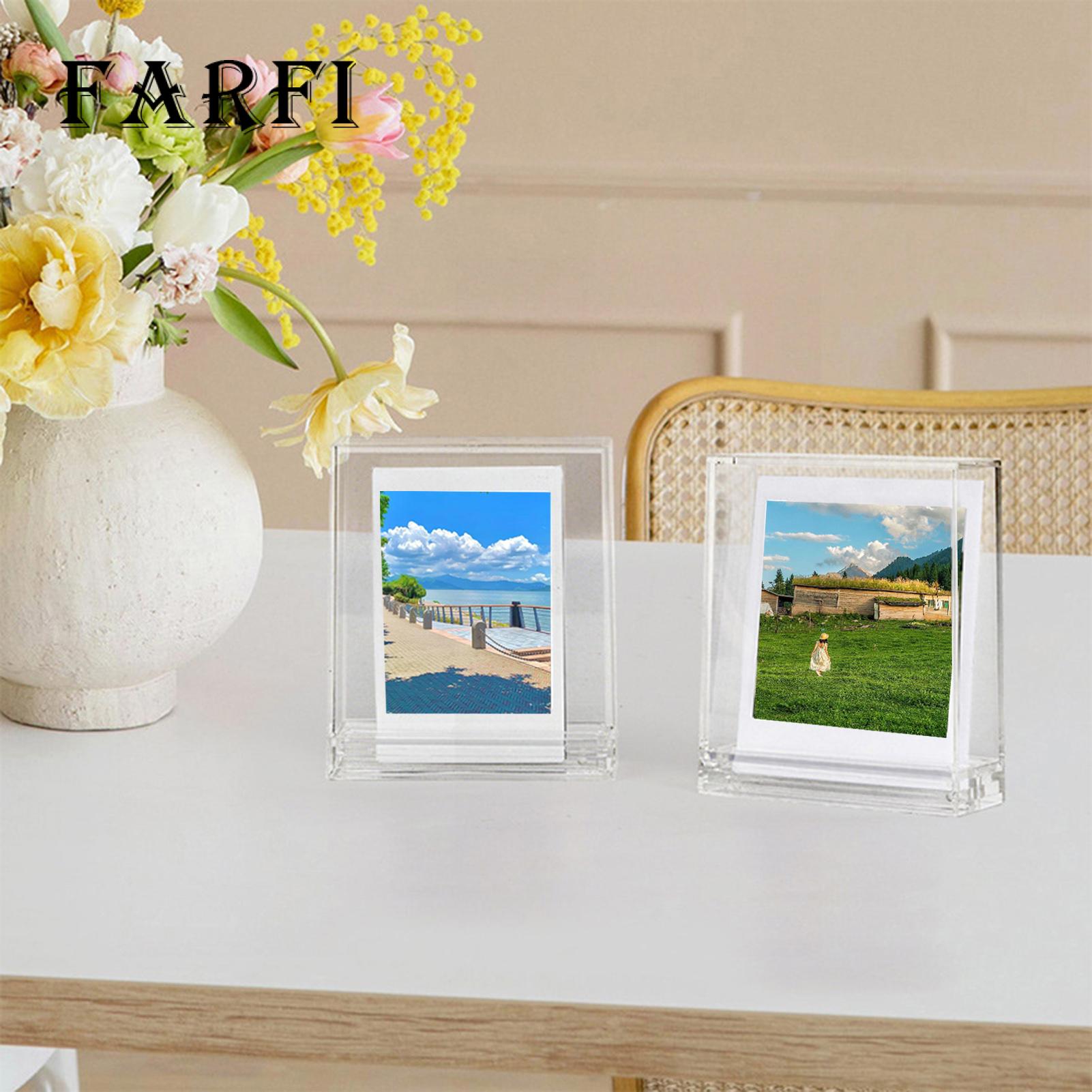Transparent Photo Frame Premium Dustproof Double-sided Clear Photo Frame for 3-inch Instant Camera Pictures Heavy Duty Desktop Display Frame with Visible Groove Base Ideal for Southeast Asian Buyers. 
