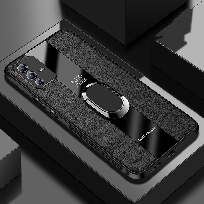 For VIVO V23E V23 Case Business Elliptical Bracket All-Inclusive Shockproof Leather Soft Silicone Fashion for VIVO V23 V23E Back Cover