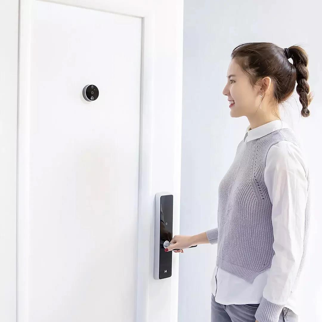 M1 Xiaobai Smart Camera Doorbell Cat Eye Infrared Night Vision Face Detector AI Human Detection LCD Display Work with For Mi App. 