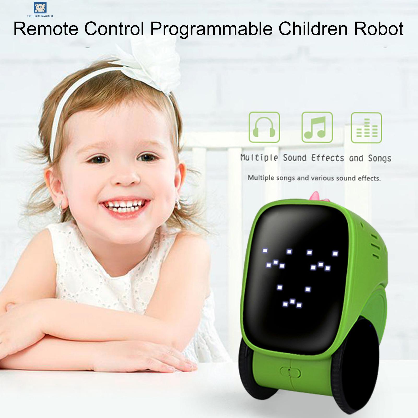 Childrenworld Facial Expression Robot Toy Interactive Rc Stunt Robot Toy with Led Eyes Touch Sensing for Kids Educational Programmable Remote Control Robot Toy for Toddlers 2.4ghz Rc Robot Toy with for Children. 
