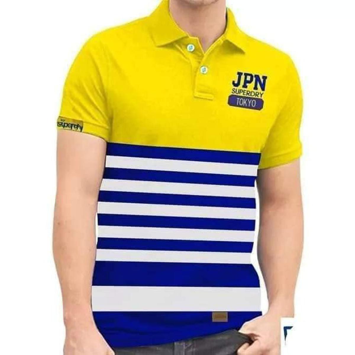 Jpn Yellow Cotton Polo Shirt - Polo T Shirt For Men - Polo T Shirt