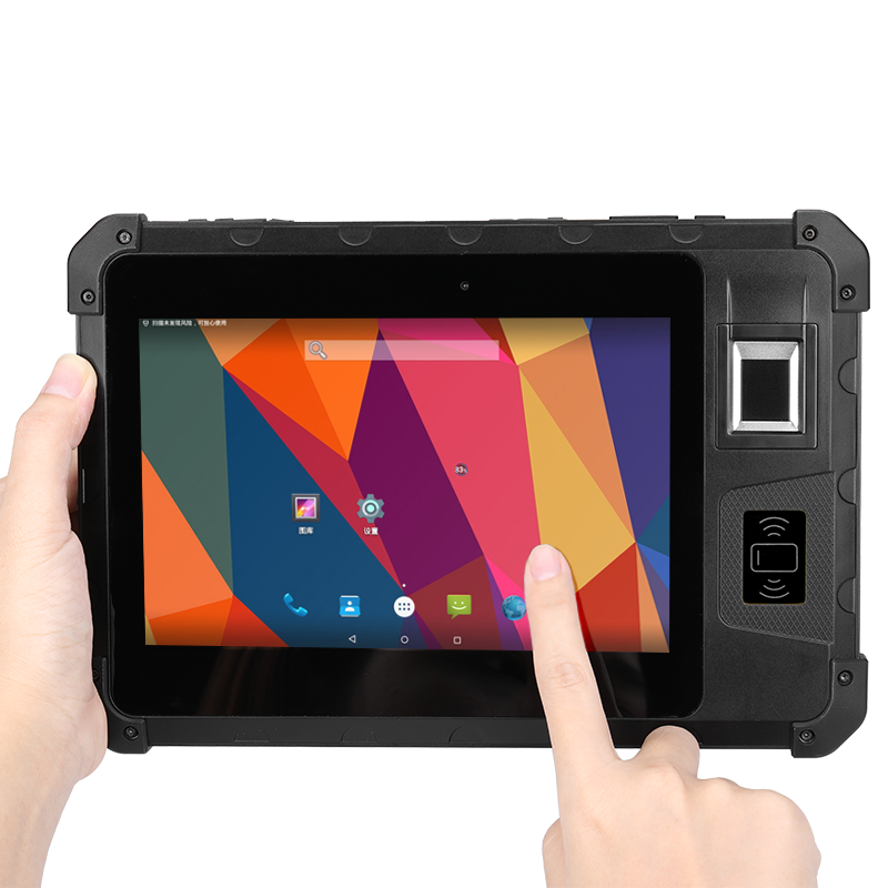 Rugged Android Tablet 8 Inch Fingerprint UHF RFID Reader Inventory Warehouse Barcode Scanner Robust Industrial Tablet. 