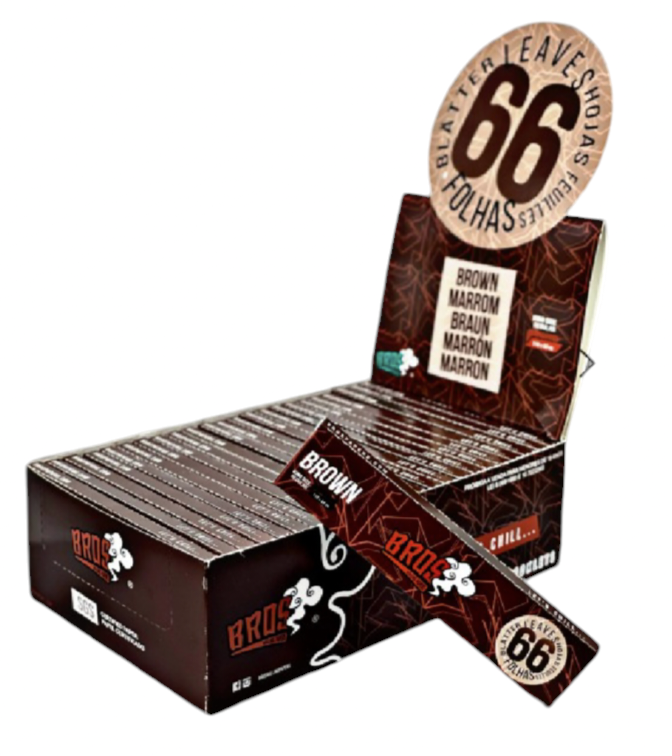 Bros Brown king size regular rolling Papers-66  Main Box (50 boxes). 